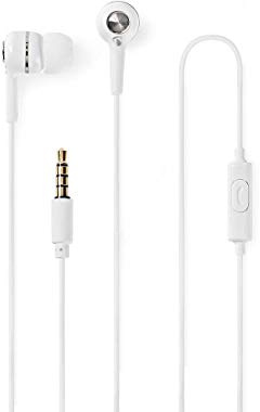 Nedis - Kopfhörer mit Kabel - In-Ear - 1.2 m Rundes Kabel - Integriertes Mikrofon - Freisprechfunktion - Weiß
