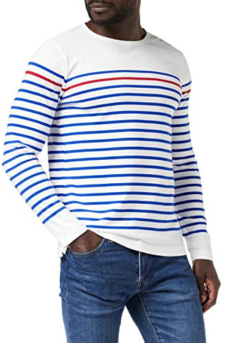 Armor Lux Herren Marinière Rempart Homme Langarmshirt, Weiß (Pm8 Blanc/Etoile/Braise Pm8), L EU