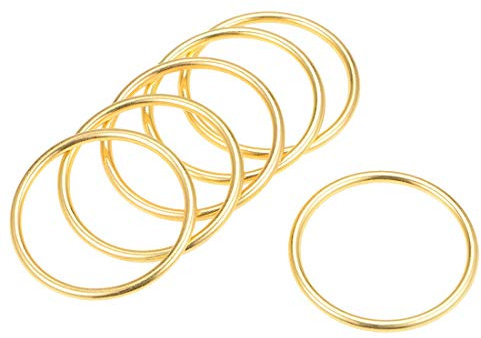 sourcing map 6Stk. O Ring Schnalle für Hardware Tasche Kunst DIY Zinklegierung 1,6(40mm) gold