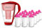 GLAS-Wasserfilter PearlCo (rot) mit 12 Magnesium classic Filterkartuschen - Made in EU