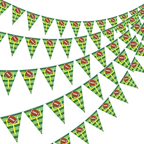 5 Pakete Dekoration für Fußballthema, Wimpel, Fahnen, Geburtstag, amerikanischer Fußball, Sportfahnen für Sportvereine, Party, 7,4 x 10,8 Zoll