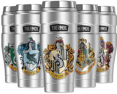 Harry Potter Hufflepuff House Crest, THERMOS Stainless King Gobelet de voyage en acier inoxydable, isolation sous vide et double paroi, 473 ml