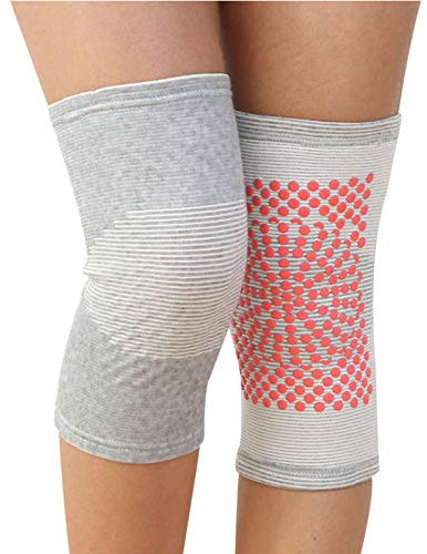 SSCYHT Ginocchiera Autoriscaldante, Riscaldamento a Reticolo, Traspirante e Confortevole, Design Antiscivolo, Utilizzato per Alleviare i Dolori Articolari e Ripristinare Danni Muscolari,Nero