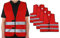 4business 4 Stück Signalweste rot für Erwachsene Größen S - 3XL Polyester waschbar Sicherheitsweste 4er Set (S/M)