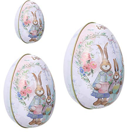 STOBOK Ostereier zum Befüllen Plätzchendose Gebäckdose Ostern Weißblech Pralinendose Leere Süßigkeiten Kästen 3 Stück Bonbons Kekse Snack Gebäck Candy Box Vorratsdosen Geschenkverpackung