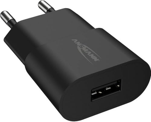 ANSMANN Chargeur de téléphone HC105 (1 pce) – Chargeur rapide pour smartphone, tablette, powerbank, GPS, etc. – Chargeur iPhone, Samsung, Huawei, etc. à 1 port USB-A 1.0A – Noir