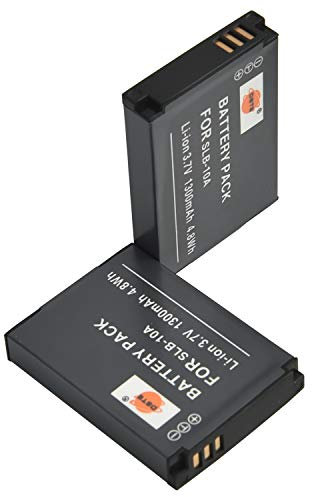 SLB-10A DSTE Lot de 2 batteries de rechange compatibles avec Samsung SL202 SL310 SL420 TL9 WB150F WB250F HMX-U20 HZ10W HZ15W IT100 L100 L310W M310W NV9 comme Samsung SLB11 0 A