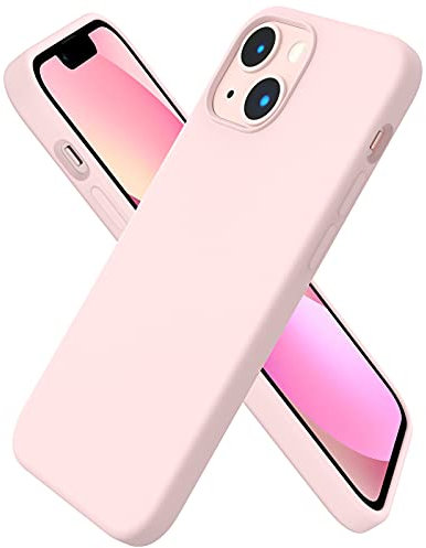 ORNARTO kompatibel mit iPhone 13 Mini 5,4 Silikon Case, Hülle Ultra Dünne Voller Schutz Flüssig Silikon Handyhülle Schutz für iPhone 13 Mini(2021) 5,4 Zoll-Kalkrosa