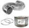 LOOTICH Condotti Tubo Flessibile in Alluminio da Ø 204mm Lunghezza 2,5m per HVAC Aerazione con 2 Morsetti in Acciaio