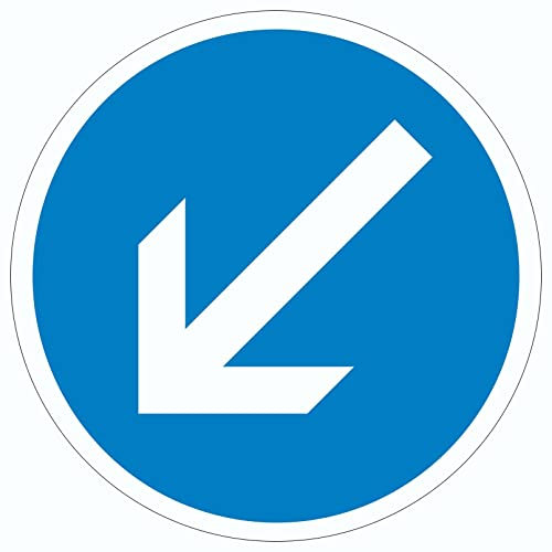 Aufkleber Kreis Vorgeschriebene Vorbeifahrt links Symbol Ø100mm