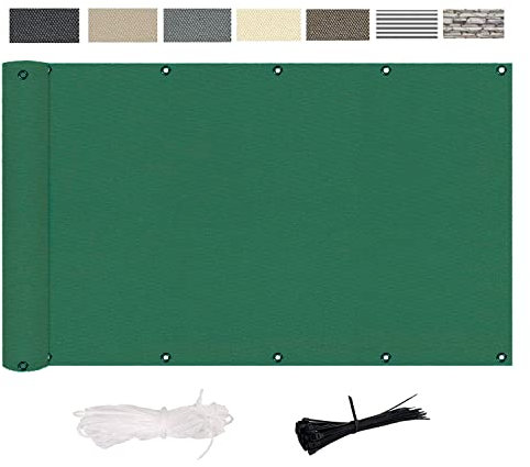 Brise Vue Blanc 75x250cm, Balcon Brise-Vue Occultant Opaque, Protection UV Résistant Aux Déchirures Et Au Vent pour l’été et l’Hiver