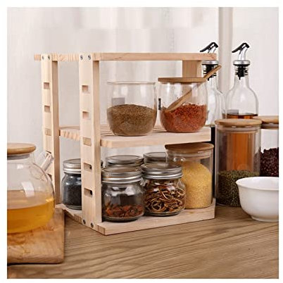 Porte casseroles mural Rack de rangement de grande capacité à 3 niveaux en bois rack d'angle d'angle de cuisine empilable rack de cuisine salle à manger offerte disponible Range couvercles a casserole