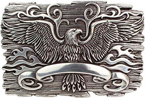 BELTINGER Gürtelschnalle Eagle 4,0 cm | Buckle Wechselschließe Gürtelschließe 40mm Massiv | Wechselgürtel bis 4cm | Silber
