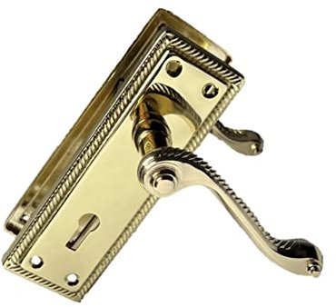 Haven Heritage Door Lock, Brass Door Handles for Bathroom, Door Latch, Door Handle Lock, Bathroom Lock, Internal Door Lock, Gold Door Handles, Shower Door Handle, Lock for Door, Latch Lock (x 1)