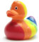Duckshop I Badeente Happy Pride I Quietscheente I L: 9 cm I inkl. Quietscheentchen-Schlüsselanhänger im Set I Geschenk LQBT I Präsent Sammler