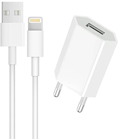 Ladekabel mit Netzteil Ersatz für i Phone, 5V 1A Ladegerät Kompatibel mit i Phone 11 Pro Max Xr X Xs Max 8 8 Plus 7 7 Plus 6 6s 6s Plus Se 5s Ladeadapter
