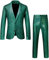 LucMatton Herren 2-teiliges Disco-Set, glänzende Jacke und Hose, metallische Pailletten, grün, XXL
