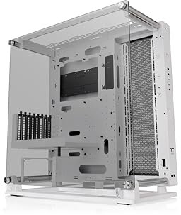 Thermaltake Core P3 Pro Snow E-ATX Tempered Glass Mid Tower Gaming Computer Chassis, Open Frame Panoramic Viewing, Glass Wall-Mount, Rotatable PCI-E Slots, CA-1G4-00M6WN-09