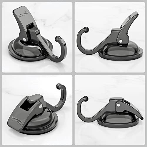 iRomic Heavy Duty Vacuum Suction Cup Hooks (4Pack),Gun Silver