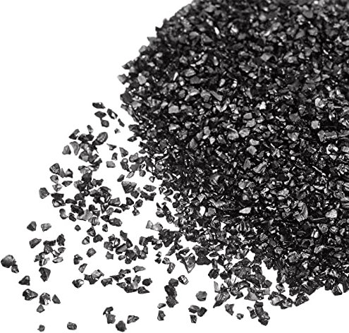 sourcing map 20g zerkleinerte Glassplitter 1-3mm unregelmäßiges metallisches klobiges glitzerndes Glas zum Basteln DIY Schmuck Vasenfüller Epoxidharz Dekoration Schwarz