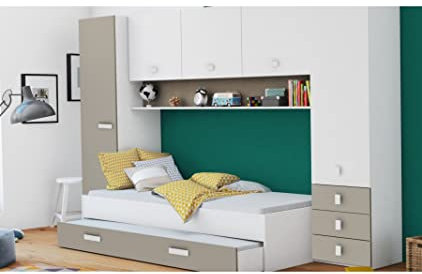 Bett MIT BRÜCKENSCHRANK AREN - Mit Bettkasten