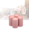 Candelo 4er Set Stumpenkerzen Weihnachten Ambiente Kerzen - Rosa - 4,8cm x 6,2cm - Advent Kerze Weihnachtsdekoration - Weihnachtskerzen Adventskranz