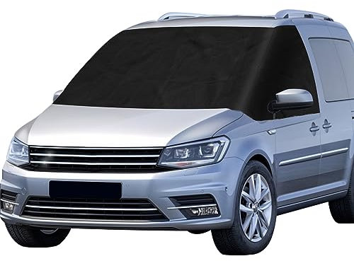 NIGOOLATA Windschutzscheiben Abdeckung für Caddy, 600D Oxford Blackout Sonnenschutz Frontscheibe Thermomatten, Frontscheibenabdeckung Wasserdicht Wetterfest Anti-UV Ice Frost für V W