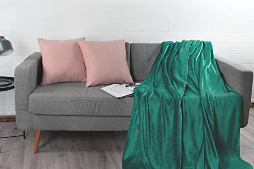 jilda-tex Wohndecke Kuscheldecke Plüschdecke Uni Decke Tagesdecke Uni (Grün)