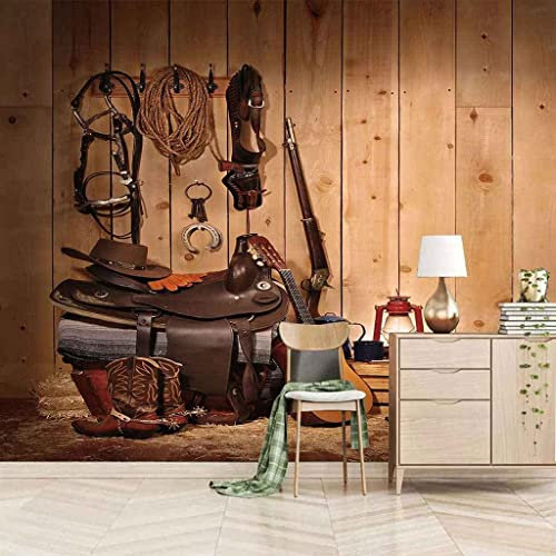 3D Fototapete Selbstklebende Fototapete Wandbild Cowboy-Kleidung Hut Kinderzimmer Bar Büro Wohnzimmer Restaurant Bekleidungsgeschäft Flur Hotel Wanddekoration Wandkunst Wandposter Abz 140(B)x70(H) cm