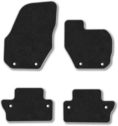 Volvo S60 (2010-2018) [Manual] Carpet Car Mats | Grey Edge Trim Tailored Fit Floor Mats Full Coverage Protection Accessories Easy Clean Anti Slip Made in the UK