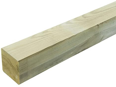 Decor Space Palo Quadrato per Staccionata in Legno di Pino Naturale per recinzioni Giardino e terrazzo (Palo h 135 cm)