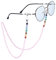 Nupuyai 7 Chakra Rose Quartz Crystal Stone Beaded Eyeglass Chain for Women, Ladies Sunglass Chain Face Mask Chain Eyeglass Cord Band Myopia Reading Glass Chain