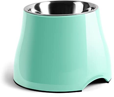 Fluffydream Gamelles surélevées pour chien, [prévention des maladies des vertèbres] Gamelle antidérapante pour chien avec bol en acier inoxydable, gamelles de nourriture pour chiens de grande capacité