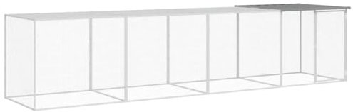 vidaXL Hühnerkäfig, Hühnerstall mit Dach, Geflügelstall für Hühner Henne Kleintiere, Hühnerhaus Kleintierstall Kleintierkäfig, Hellgrau Verzinkter Stahl