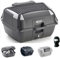 KOMPATIBEL MIT KYMCO MAXXER 300 GIVI MONOLOCK-TOPCASE+Platte+Netz+RÜCKENLEHNE FÜR 2 INTEGRALHELME-Jet 43LT UNIVERSAL FÜR MOTORRÄDER UND Roller MIT GEPÄCKTRÄGER