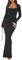 REORIA Women's Sexy Square Neck Long Sleeve Bodycon Maxi Dress Casual Ribbed Plus Size Fall Dresses for Curvy Women Black X-Large