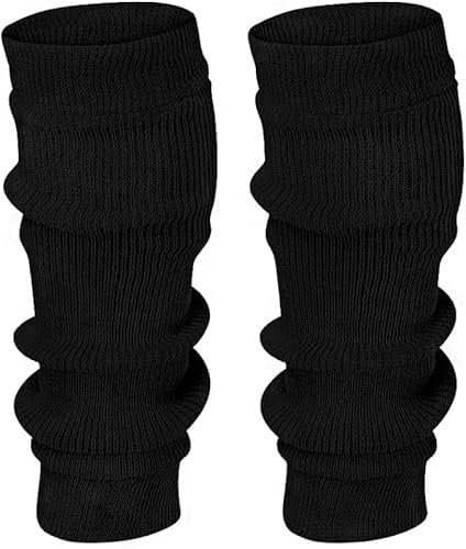 Leg Warmers for Kids Stay Warm and Stylish, Kids's Knitted Ankle Warmers 80s Party Dance Sports Yoga Accessories Black
