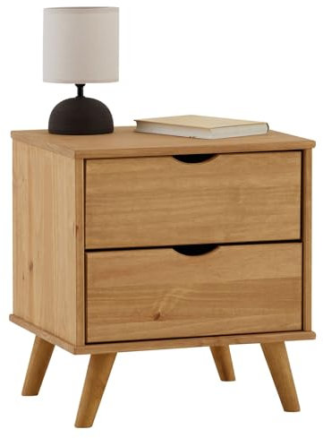 IDIMEX Nachttisch Colima, 2 Schubladen, Massivholz Kiefer, ideal für Boxspringbetten, Natur