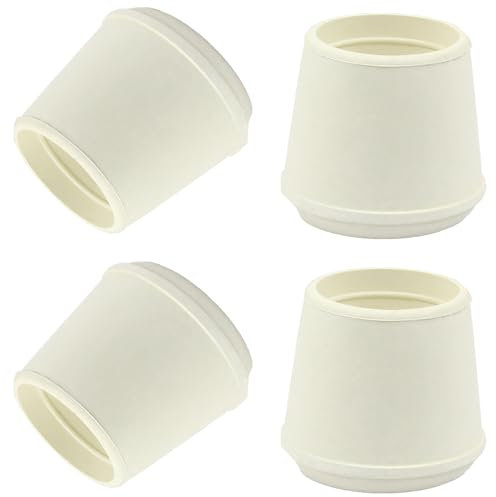 Suiwotin Lot de 4 embouts ronds en caoutchouc blanc pour pieds de chaise, antidérapants pour pieds de meubles, adaptés aux pieds ronds de 37 à 38 mm de diamètre