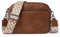 TANTOMI Umhängetasche Damen, Multifunktional mit Fach Crossbody Bag, Kleine Handtaschen Damen Handytasche Moderne Taschen mit Breitem Schultergurt, Braun