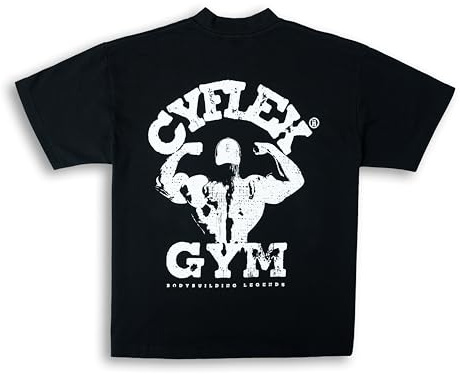 Cyflex Oversized T Shirt Gym Heavyweight 100% Cotton Pump Cover Training Top (UK, Alpha, XL, Regular, Regular, Black)