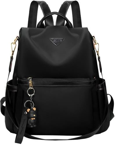 Leathario Rucksakck Damen klein,Diebstahlsicher Cityrucksack,PX4 Wasserdichtere Rucksackhandtasche,Eleganter Tagesrucksack für Büro,Pendeln,Arbeit,Backpack Women für Reisen,Einkaufen,Schwarz