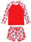 Haokaini Girls Swimming Costume Long Sleeve Strawberry Print Tops Shorts Rash Guard Swimsuit Set Baby Girl Clothes 3-4 Years