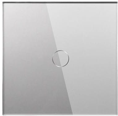 Interruptor eléctrico táctil de luz de pared, cubi Interruptores estándar 1/2/3Gang 1Way 2Way cristal blanco interruptor de luz táctil interruptor de escalera intermedia(1 Gang 2 Way Gray)