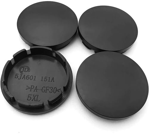 4 Stück Radnabenkappen 56mm, Universal Nabendeckel Radnabenabdeckung, Felgendeckel, Felgenkappen, Universal ABS Nabenkappen Schwarz (OD 56mm ID 51mm)