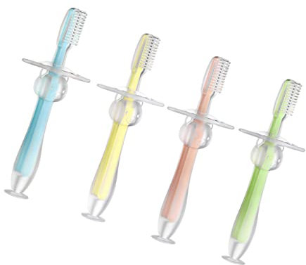 Hoement 4er Set Zahnbürste Mit Saugnapf Für Babys Und Kleinkinder Trainingszahnbürsten Pink Und Ideal Für Die Zahnpflege Und Zahnungshilfe