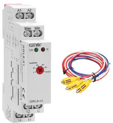 Relais de Contrôle De Niveau De Liquide, Capteur De Niveau D'eau 1SPDT, Sensibilité Réglable, Compteur De Niveau Avancé Pour La Surveillance Du Liquide (GRL8-01+Capteur, AC/DC 24-240V)