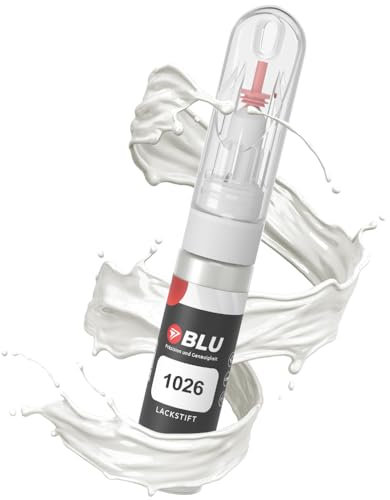 BLU Lackstift Auto kompatibel für Skoda 1026 Weiss CANDYWEISS | Auto Lack Reparatur 2in1 Ausbesserungslack Pinsel + Nadel