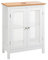 Meuble de Lavabo en MDF 60 x 75 cm Rangement de Salle de Bain avec Étagères Portes Ajourées Blanc Alamos