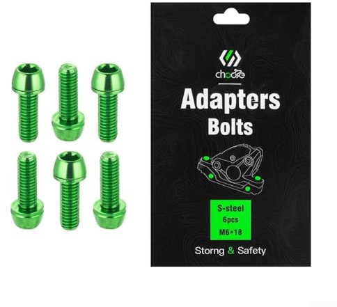 Design innovativo, 6 viti di fissaggio per pinze freno a disco M6 x 18 mm per biciclette (verde)